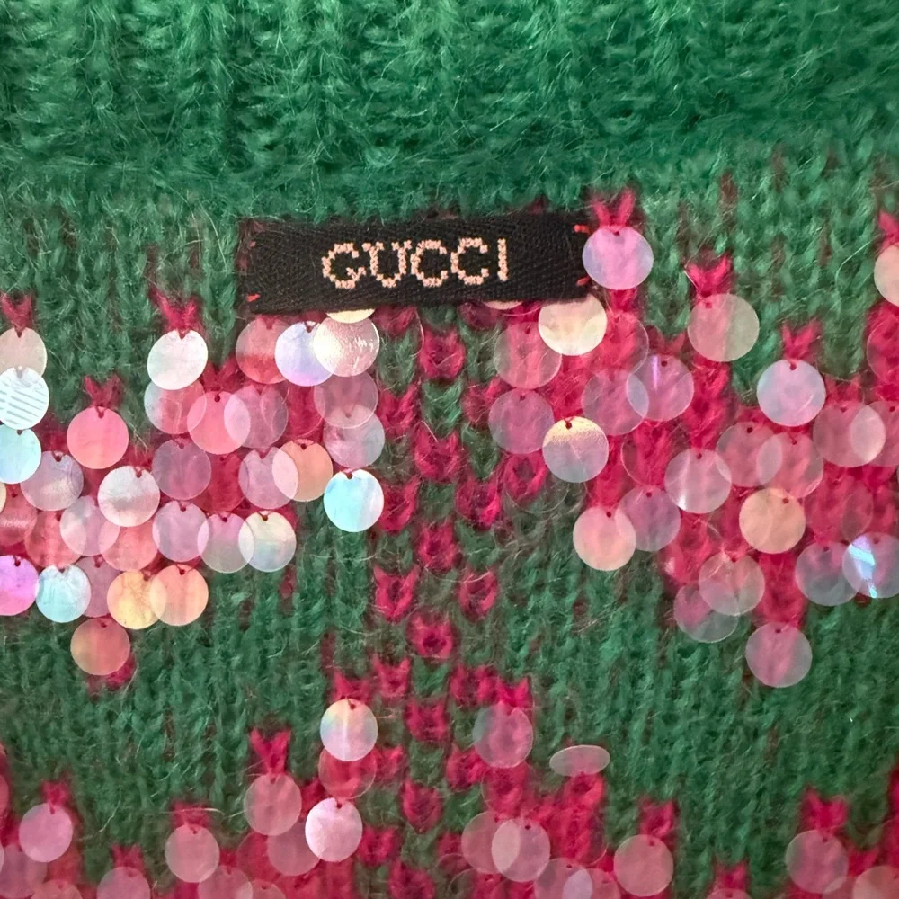 Gucci Vibrant Green and Pink Sequin Knit - Picture 7 of 8